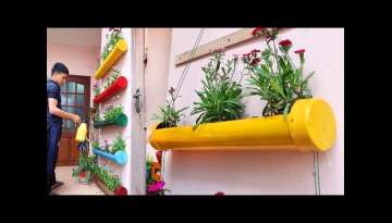 Amazing DIY Vertical Gardens from Plastic Pipes for Small Garden and Balcony