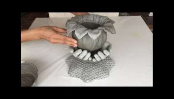 Ideas For Making Cement Pots From Gloves And Cloth /// Garden Decoration